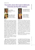 Provocările culturii informației în bibliotecile  universitare din Republica Moldova